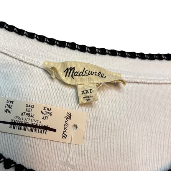 Madewell White Cinched Muscle Tee XXL NWT Cotton Tencel Crewneck Top - Picture 8 of 9